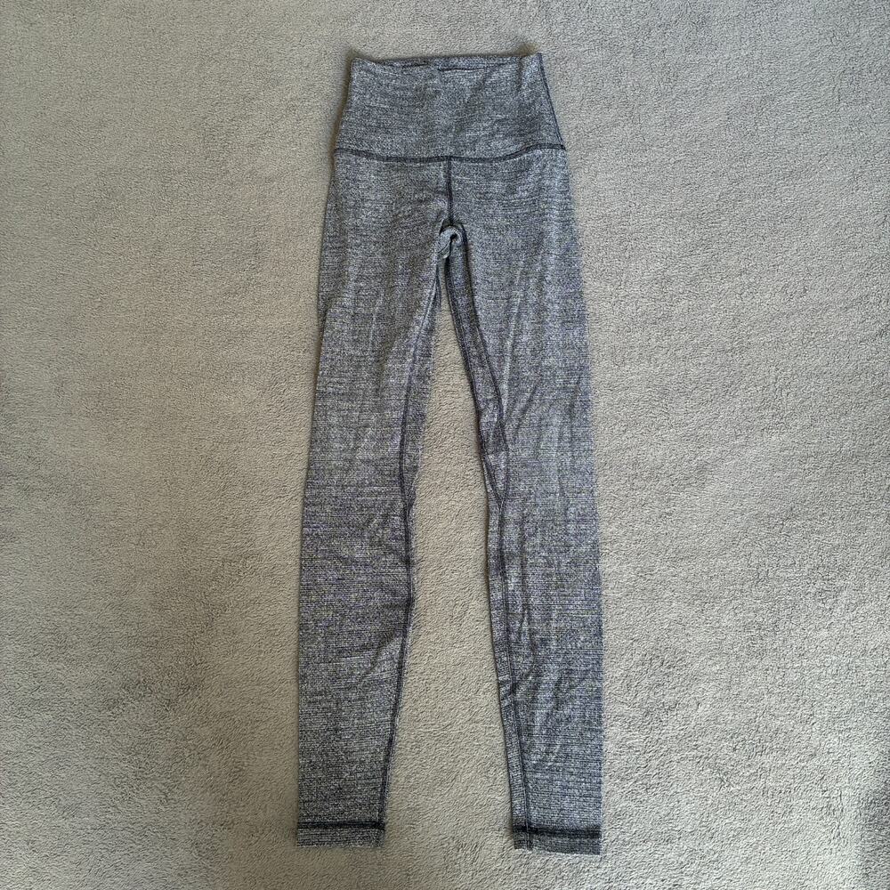 Lululemon Wunder Under Heathered Gray High Rise Tight Leggings Women's Size 2